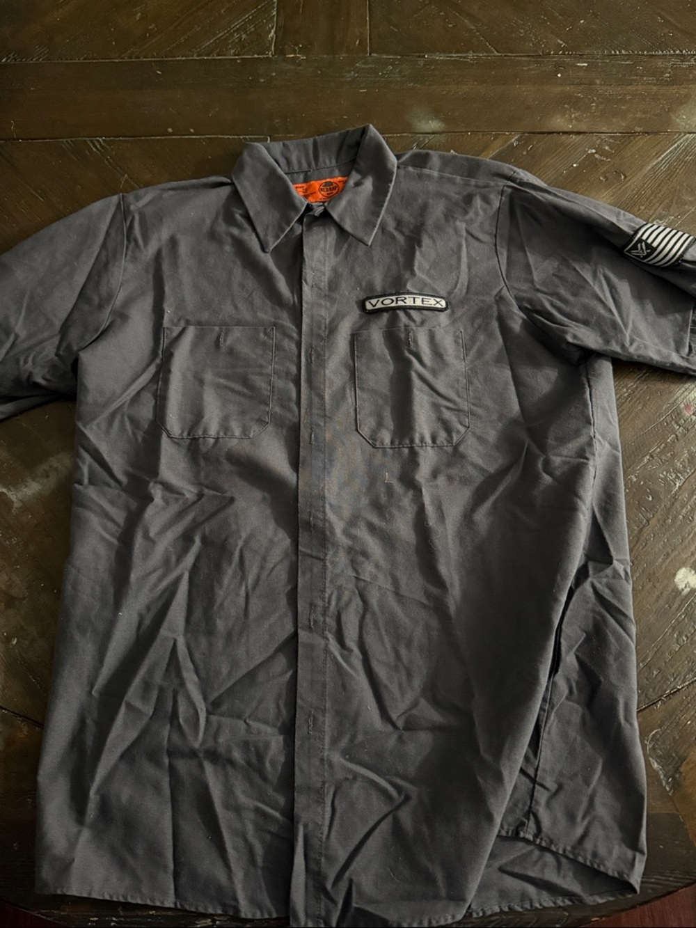 Vortex Men's Short-Sleeve Button-Down Work Shirt — Dark Gray